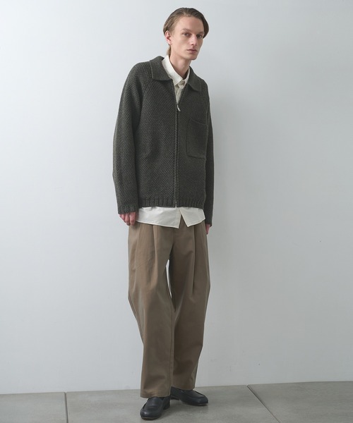 STILL BY HAND（スティルバイハンド）の「【STILL BY HAND】5G knitted blouson（ブルゾン・メンズ・ブラック/ブラウン/カーキ・46/48）」の13枚目の写真