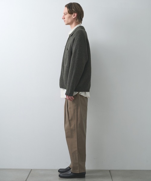 STILL BY HAND（スティルバイハンド）の「【STILL BY HAND】5G knitted blouson（ブルゾン・メンズ・ブラック/ブラウン/カーキ・46/48）」の14枚目の写真