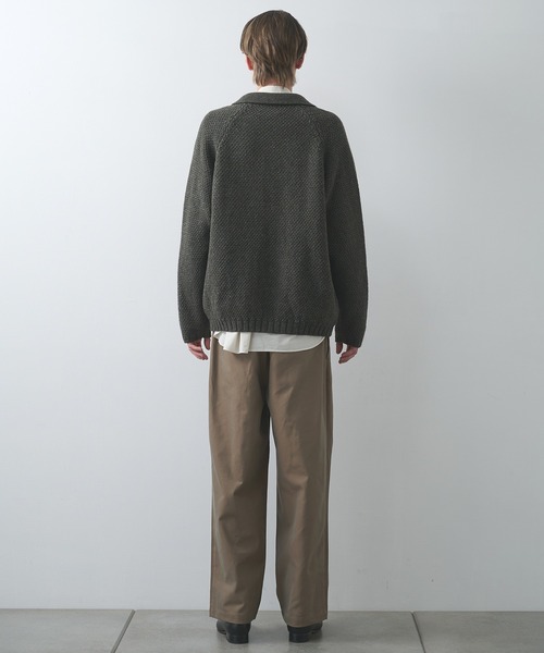 STILL BY HAND（スティルバイハンド）の「【STILL BY HAND】5G knitted blouson（ブルゾン・メンズ・ブラック/ブラウン/カーキ・46/48）」の7枚目の写真