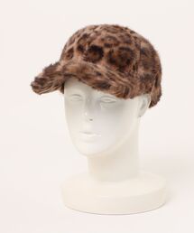 BARELY BLUE（ベアリーブルー）の「【 BARELY BLUE / ベアリーブルー 】 レオパード ファー キャップ（キャップ）」