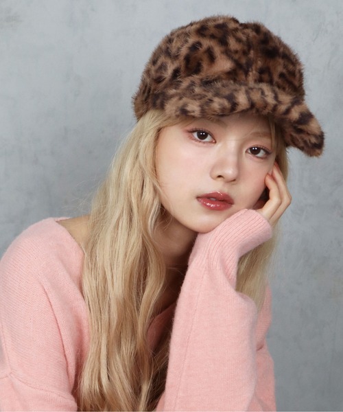 セール】【 BARELY BLUE / ベアリーブルー 】 レオパード ファー