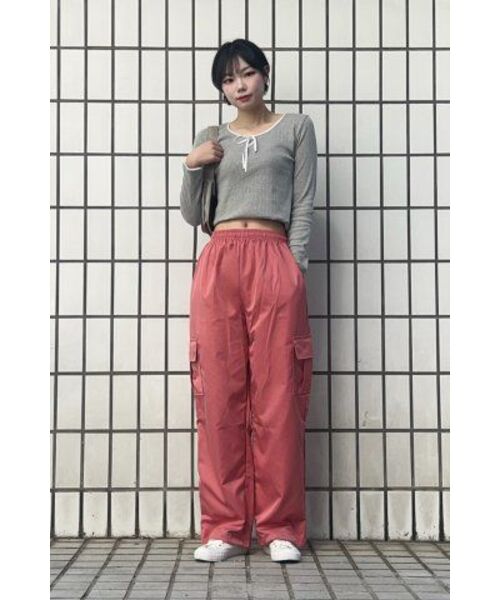 5OML(オーオーエムエル)の「レースパンチングリボンロングスリーブ(メランジェグレー)(Tシャツ/カットソー・レディース・グレー・LARGE/MEDIUM)」の9枚目の写真