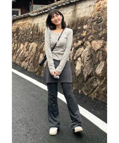 5OML(オーオーエムエル)の「レースパンチングリボンロングスリーブ(メランジェグレー)(Tシャツ/カットソー・レディース・グレー・LARGE/MEDIUM)」の12枚目の写真