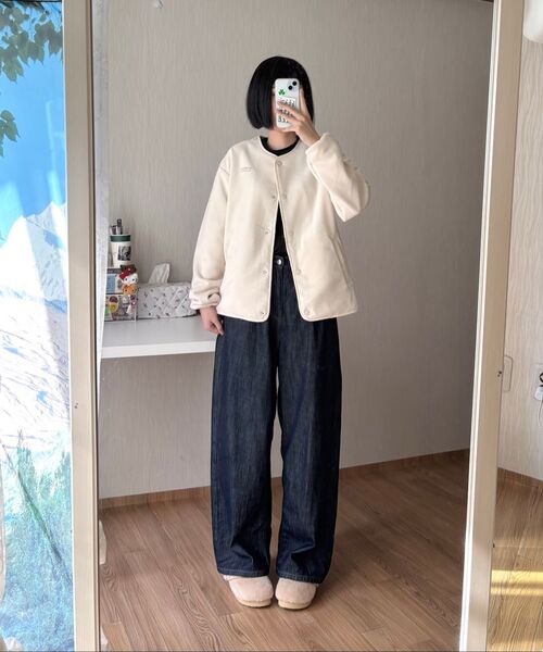 SELITIO(セレティオ)の「女性スナップボタンフリースジャケットベージュ(その他アウター・レディース・ベージュ・SMALL/MEDIUM/LARGE)」の5枚目の写真
