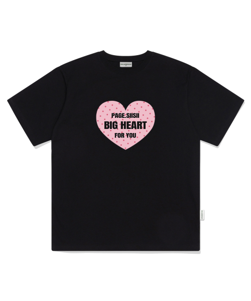 PAGESIISII（ページシシ）の「ビッグハートフォーユープリンティング半袖Tシャツブラック（Tシャツ/カットソー・レディース・その他・MEDIUM/LARGE/SMALL）」の2枚目の写真
