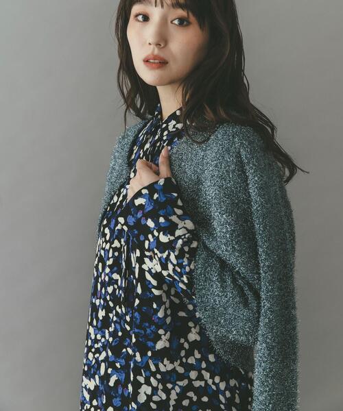 URBAN RESEARCH ROSSO WOMEN（アーバンリサーチ　ロッソ）の「ラメシャギーカーディガン（カーディガン/ボレロ・レディース・ブルー系その他/ブラック・FREE）」の5枚目の写真