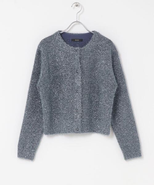 URBAN RESEARCH ROSSO WOMEN（アーバンリサーチ　ロッソ）の「ラメシャギーカーディガン（カーディガン/ボレロ・レディース・ブルー系その他/ブラック・FREE）」の12枚目の写真
