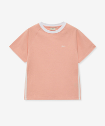 スネルロゴテーピングTシャツ_サーモン