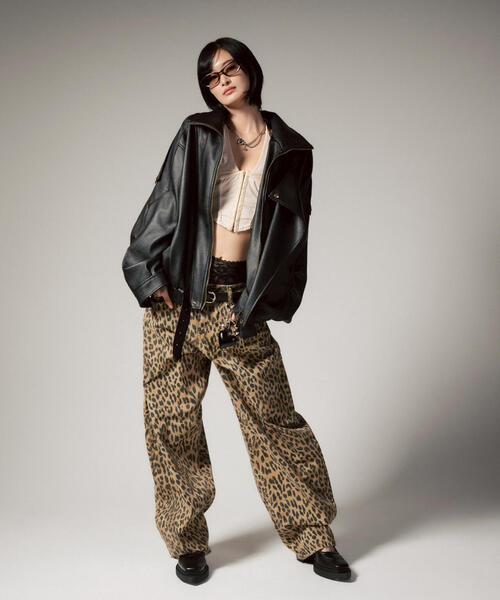 ROYAL FLASH(ロイヤルフラッシュ)の「MITSUKI/ミツキ/レオパードワイドパンツ(その他パンツ・レディース・ベージュ・M/S)」の9枚目の写真