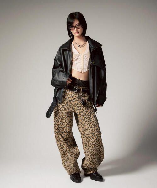 ROYAL FLASH(ロイヤルフラッシュ)の「MITSUKI/ミツキ/レオパードワイドパンツ(その他パンツ・レディース・ベージュ・M/S)」の10枚目の写真