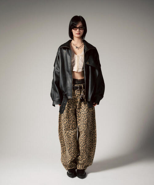 ROYAL FLASH(ロイヤルフラッシュ)の「MITSUKI/ミツキ/レオパードワイドパンツ(その他パンツ・レディース・ベージュ・M/S)」の13枚目の写真