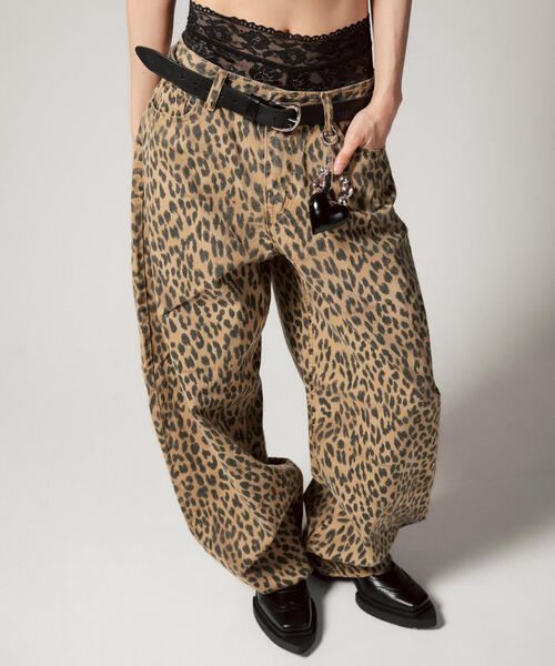 ROYAL FLASH(ロイヤルフラッシュ)の「MITSUKI/ミツキ/レオパードワイドパンツ(その他パンツ・レディース・ベージュ・M/S)」の1枚目の写真