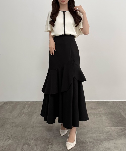 CENEA（セネア）の「バイカラーブラウス（シャツ/ブラウス・レディース・アイボリー/ブラック/ネイビー・SMALL/LARGE/MEDIUM）」の8枚目の写真