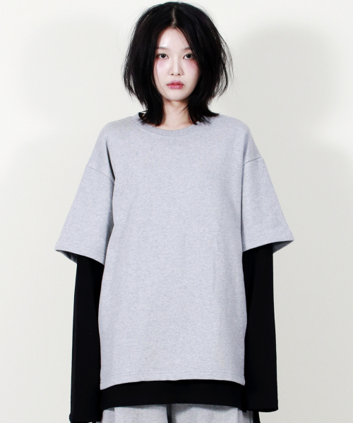 DEMARC(ドゥマーク)の「LAYERED SLEEVE BOXY FIT CREW NECK T-SHIRT GREY(Tシャツ/カットソー・レディース・その他・MEDIUM/LARGE)」の5枚目の写真