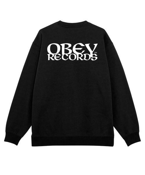 OBEY(オベイ)の「OBEY RECORDS EAR CREWNECK(オベイ レコーズ イヤー クルーネック)(スウェット・メンズ・ブラック・MEDIUM/LARGE/X-LARGE)」の2枚目の写真