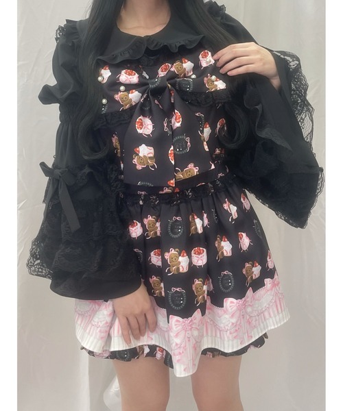 Ank Rouge（アンクルージュ）の「くまちゃんSETUP（セットアップ・レディース・ピンク/ブラック・M）」の17枚目の写真