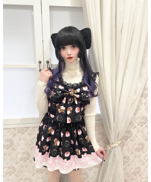 Ank Rouge（アンクルージュ）の「くまちゃんSETUP（セットアップ・レディース・ピンク/ブラック・M）」の4枚目の写真