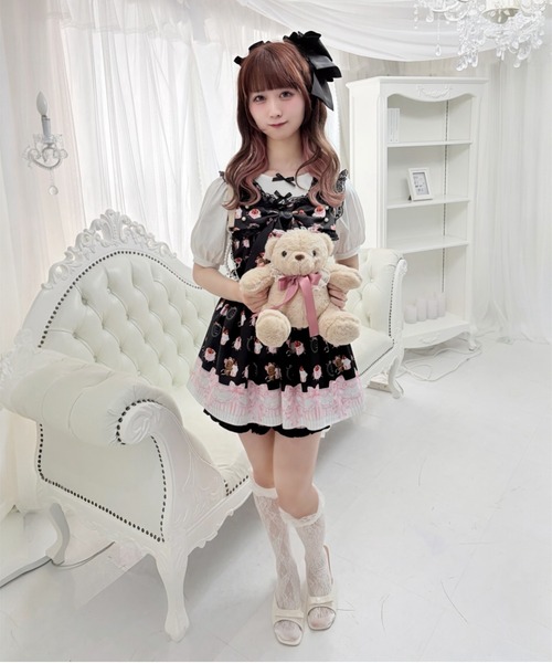Ank Rouge(アンクルージュ)の「くまちゃんSETUP(ワンピース・レディース・ピンク/ブラック・M)」の8枚目の写真