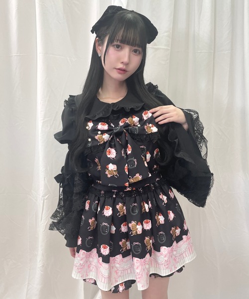 Ank Rouge(アンクルージュ)の「くまちゃんSETUP(ワンピース・レディース・ピンク/ブラック・M)」の7枚目の写真