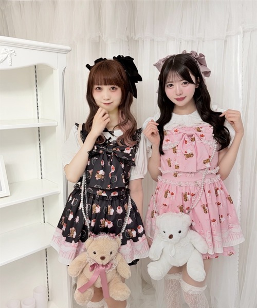 Ank Rouge(アンクルージュ)の「くまちゃんSETUP(ワンピース・レディース・ピンク/ブラック・M)」の11枚目の写真