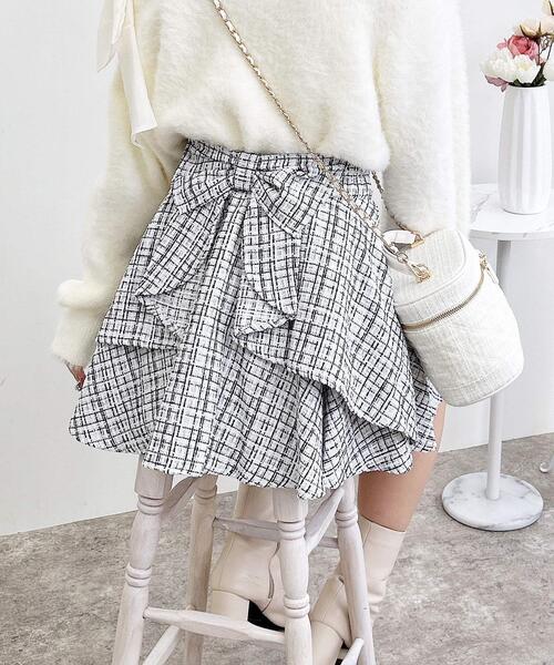 INGNI（イング）の「バックリボンツイードフレアスカパン（スカート・レディース・ブラック系その他2/ホワイト系その他5・FREE）」の15枚目の写真