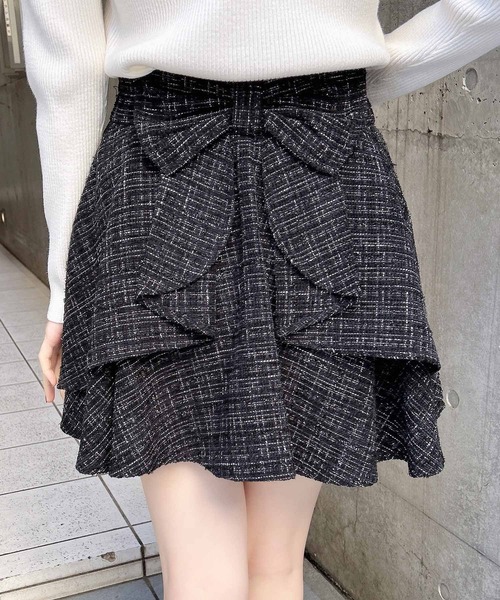 INGNI（イング）の「バックリボンツイードフレアスカパン（スカート・レディース・ブラック系その他2/ホワイト系その他5・FREE）」の10枚目の写真