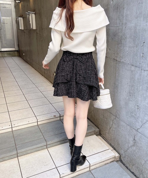 INGNI（イング）の「バックリボンツイードフレアスカパン（スカート・レディース・ブラック系その他2/ホワイト系その他5・FREE）」の14枚目の写真