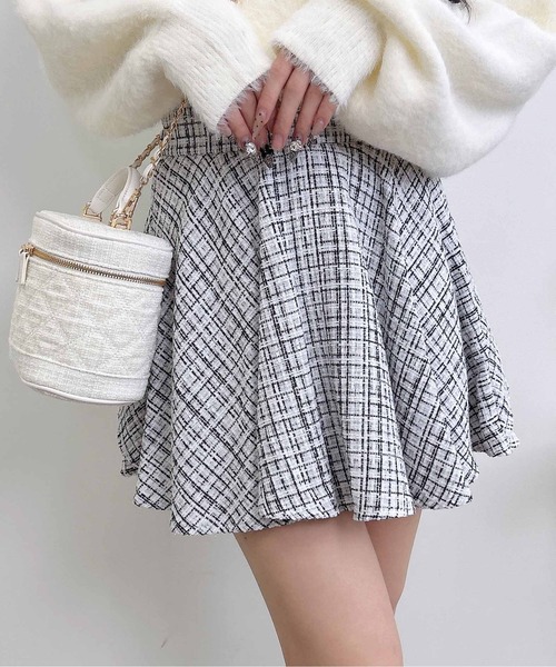 INGNI（イング）の「バックリボンツイードフレアスカパン（スカート・レディース・ブラック系その他2/ホワイト系その他5・FREE）」の6枚目の写真