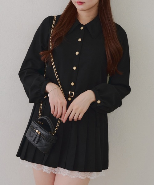 Another Branch olive des olive（アナザーブランチオリーブデオリーブ）の「【2026SS】ベルト付シャツミニワンピース（ワンピース・レディース・チェック/ストライプ/ブラック・FREE）」の7枚目の写真