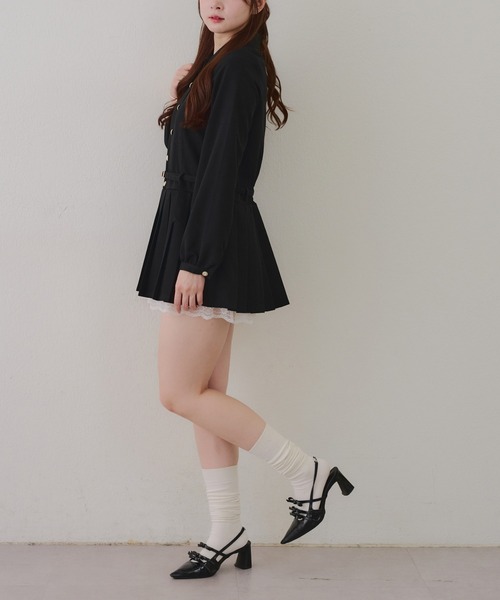 Another Branch olive des olive（アナザーブランチオリーブデオリーブ）の「【2026SS】ベルト付シャツミニワンピース（ワンピース・レディース・チェック/ストライプ/ブラック・FREE）」の6枚目の写真