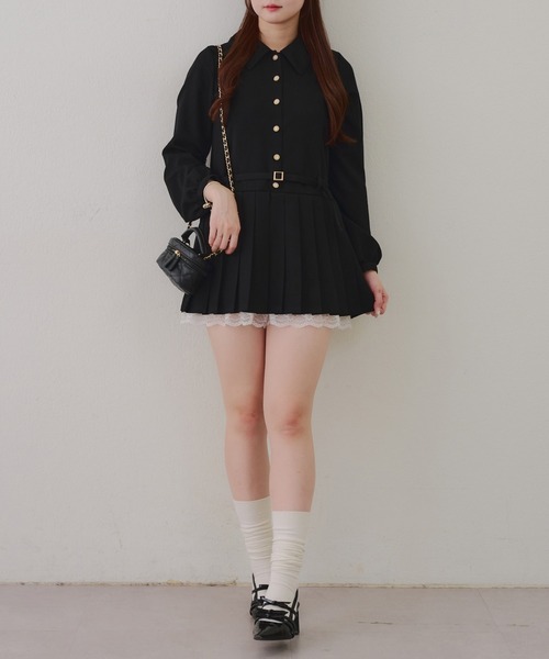 Another Branch olive des olive（アナザーブランチオリーブデオリーブ）の「【2026SS】ベルト付シャツミニワンピース（ワンピース・レディース・チェック/ストライプ/ブラック・FREE）」の9枚目の写真