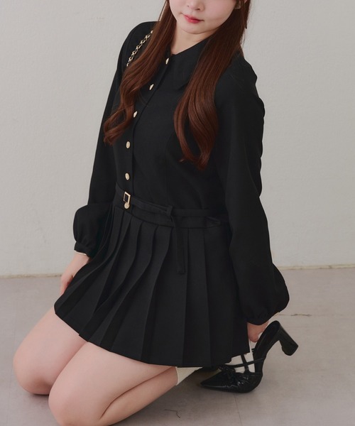 Another Branch olive des olive（アナザーブランチオリーブデオリーブ）の「【2026SS】ベルト付シャツミニワンピース（ワンピース・レディース・チェック/ストライプ/ブラック・FREE）」の11枚目の写真