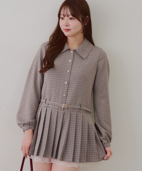 Another Branch olive des olive（アナザーブランチオリーブデオリーブ）の「【2026SS】ベルト付シャツミニワンピース（ワンピース・レディース・チェック/ストライプ/ブラック・FREE）」の13枚目の写真