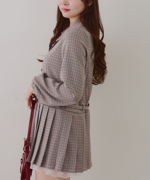 Another Branch olive des olive（アナザーブランチオリーブデオリーブ）の「【2026SS】ベルト付シャツミニワンピース（ワンピース・レディース・チェック/ストライプ/ブラック・FREE）」の16枚目の写真