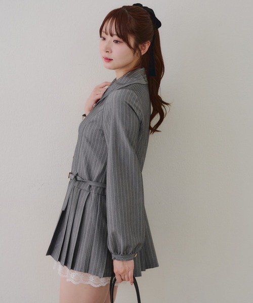 Another Branch olive des olive（アナザーブランチオリーブデオリーブ）の「【2026SS】ベルト付シャツミニワンピース（ワンピース・レディース・チェック/ストライプ/ブラック・FREE）」の21枚目の写真