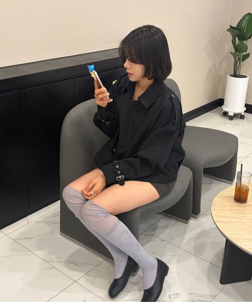 FOGGY MOODY(ポギムディ)の「Toe 0029. フラットシューズ - 2カラー(バレエシューズ・レディース・ブラック/ブルー・22.5cm/23cm/23.5cm/24cm/24.5cm/25cm)」の7枚目の写真