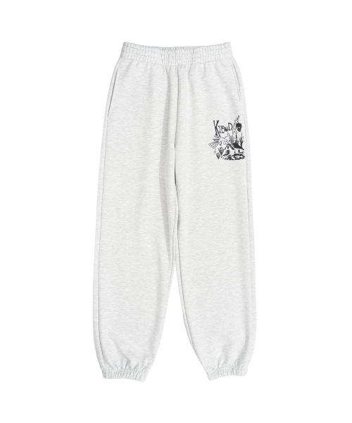KENDA(ケンダ)の「ROUGH SKETCH TRAINING PANTS (LIGHT MELANGE)(スウェットパンツ・レディース・チャコールグレー・SMALL/MEDIUM)」の1枚目の写真