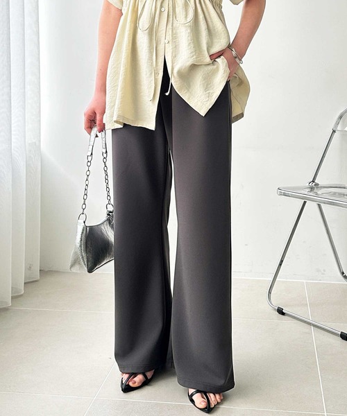 新品　SUKALA フレアパンツ Ｓサイズ SUKALA】ベーシックリブフレアパンツ(XS・S・M・L・LLサイズ ブラック
