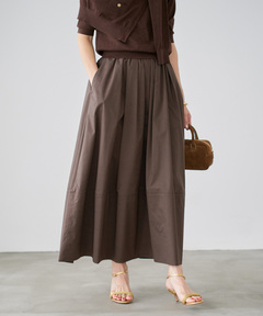 近年✴︎ドゥーズィエムクラス WASHED TUCK スカート マキシ ブラウン 近年✴︎ドゥーズィエムクラス WASHED TUCK スカート マキシ ブラウン