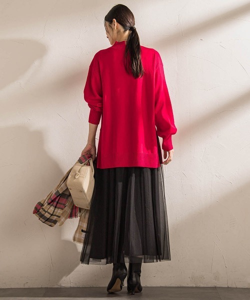 LAUTREAMONT（ロートレアモン）の「ファインメリノウールチュニックニット≪洗える≫（ニット/セーター・レディース・ライトグレー/グリーン/ピンク/キャメル・9号）」の12枚目の写真