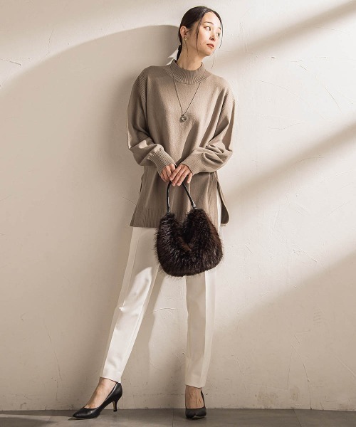 LAUTREAMONT（ロートレアモン）の「ファインメリノウールチュニックニット≪洗える≫（ニット/セーター・レディース・ライトグレー/グリーン/ピンク/キャメル・9号）」の16枚目の写真