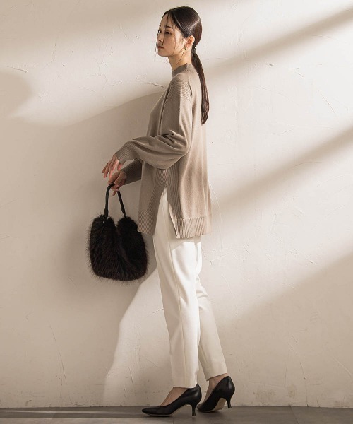 LAUTREAMONT（ロートレアモン）の「ファインメリノウールチュニックニット≪洗える≫（ニット/セーター・レディース・ライトグレー/グリーン/ピンク/キャメル・9号）」の17枚目の写真