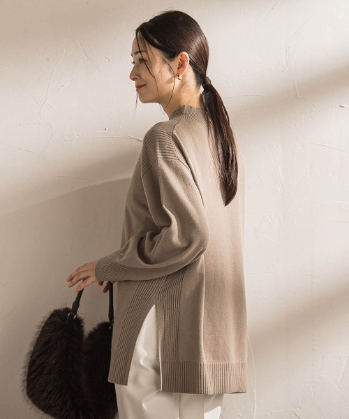 LAUTREAMONT（ロートレアモン）の「ファインメリノウールチュニックニット≪洗える≫（ニット/セーター・レディース・ライトグレー/グリーン/ピンク/キャメル・9号）」の14枚目の写真