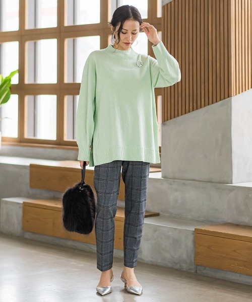 LAUTREAMONT（ロートレアモン）の「ファインメリノウールチュニックニット≪洗える≫（ニット/セーター・レディース・ライトグレー/グリーン/ピンク/キャメル・9号）」の20枚目の写真