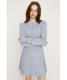 SLY | TUCK SLEEVE FLARE KNIT 2P タックスリーブ フレア ニット ツーピー 冬服 春服(ワンピース)