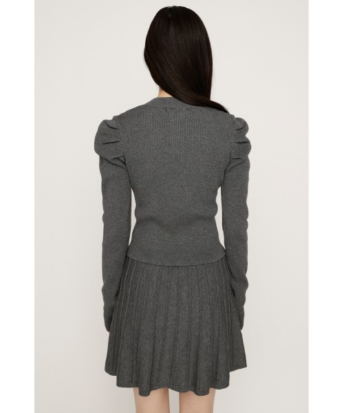 SLY（スライ）の「TUCK SLEEVE FLARE KNIT 2P タックスリーブ フレア ニット ツーピー 冬服 春服（ワンピース・レディース・ライトブルー/ブラック/アイボリー/杢グレー・FREE）」の16枚目の写真