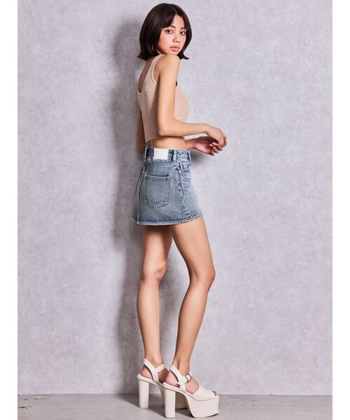 GYDA（ジェイダ）の「Vintageデニムスカートライクショートパンツ（デニムパンツ・レディース・ブルー/ブラック/その他1・MEDIUM/SMALL/X-SMALL）」の5枚目の写真