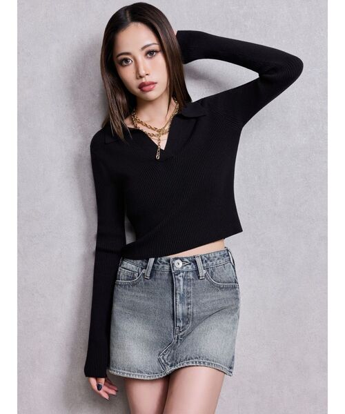 GYDA（ジェイダ）の「Vintageデニムスカートライクショートパンツ（デニムスカート・レディース・ブルー/ブラック・MEDIUM/SMALL/X-SMALL）」の8枚目の写真