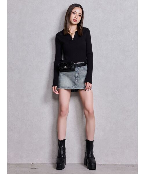 GYDA（ジェイダ）の「Vintageデニムスカートライクショートパンツ（デニムスカート・レディース・ブルー/ブラック・MEDIUM/SMALL/X-SMALL）」の14枚目の写真