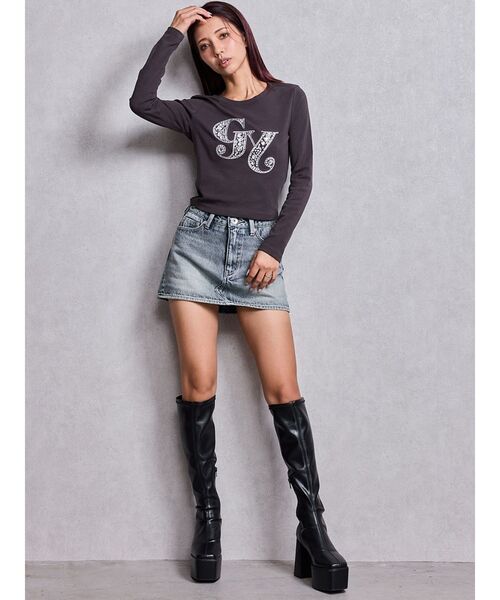 GYDA（ジェイダ）の「Vintageデニムスカートライクショートパンツ（デニムスカート・レディース・ブルー/ブラック・MEDIUM/SMALL/X-SMALL）」の16枚目の写真